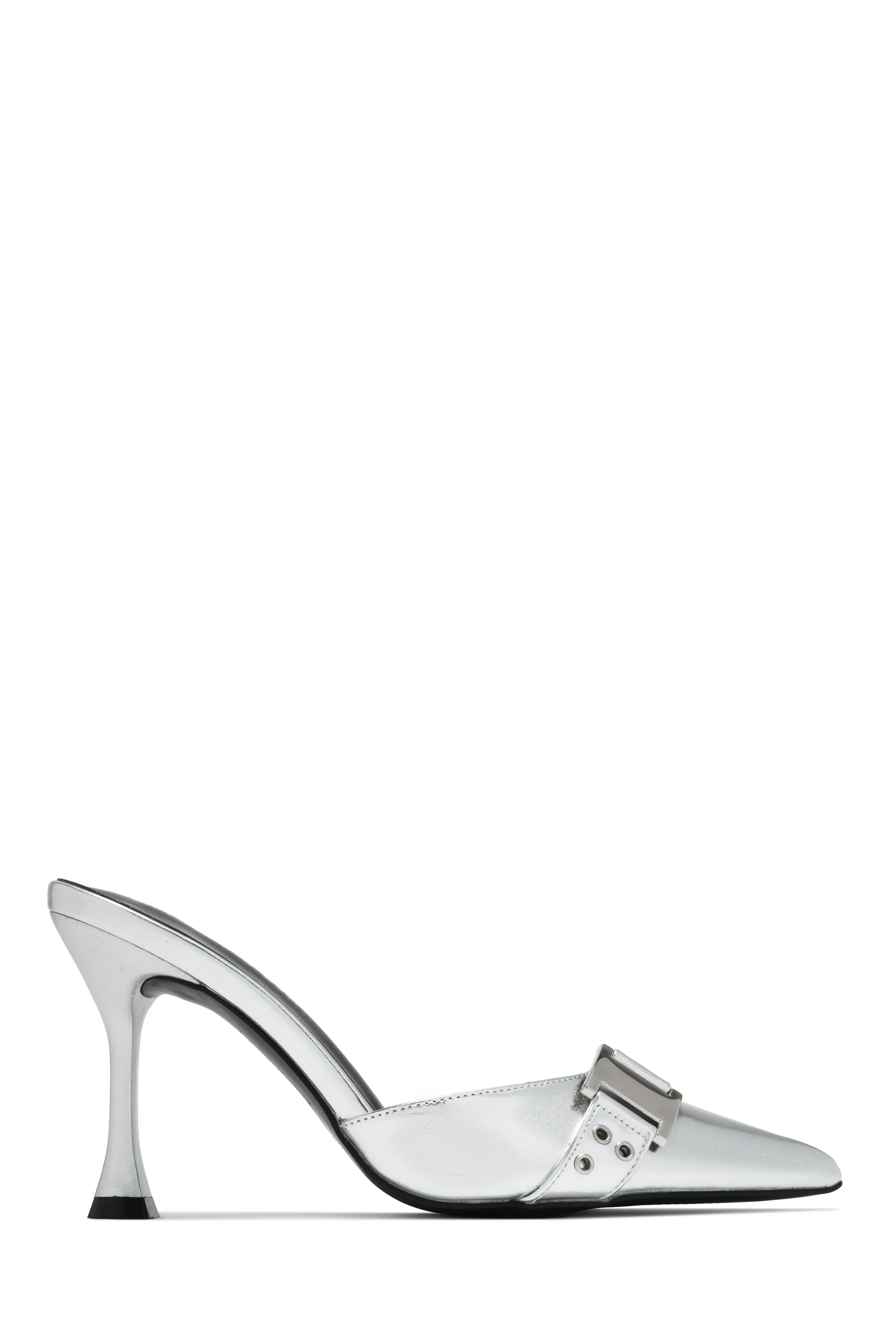 Amyra Pointed Toe High Heel Mules - Zebra