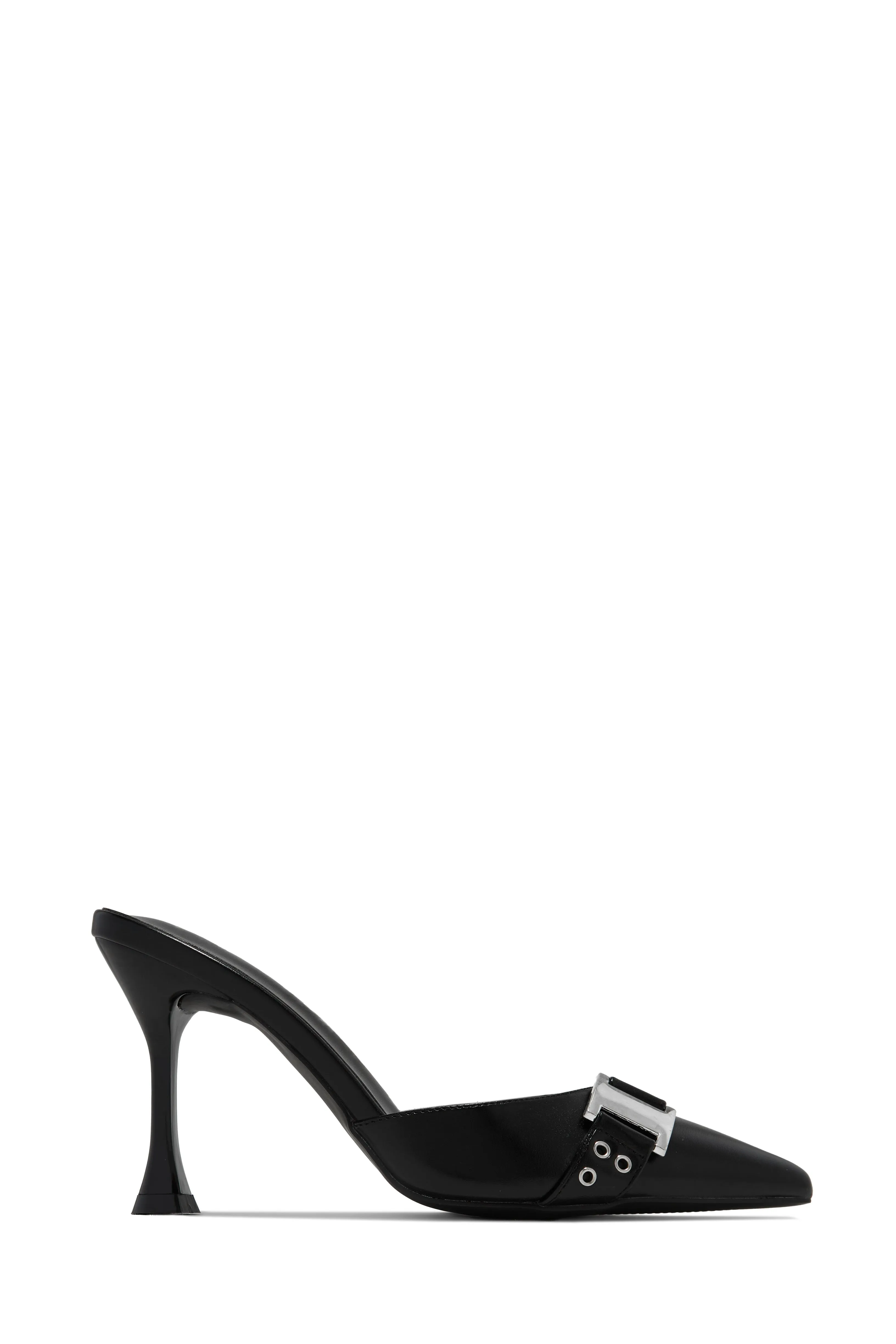 Amyra Pointed Toe High Heel Mules - Zebra