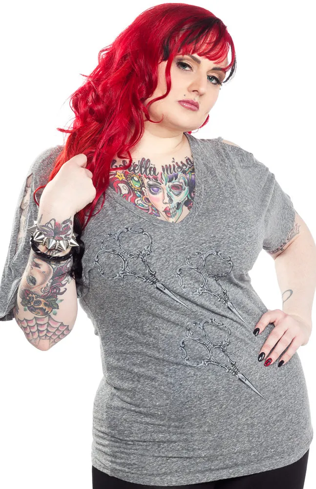 ANNEX SHEARS V NECK DOLMAN TEE