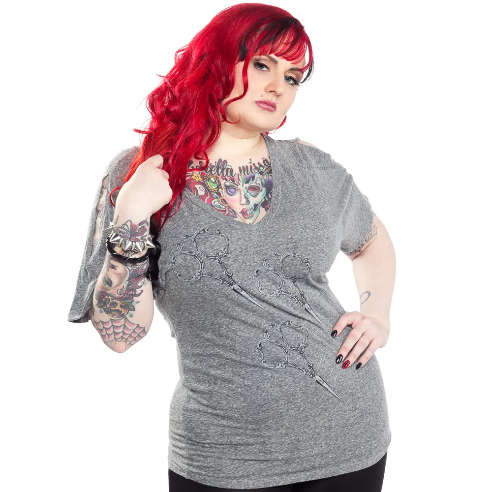 ANNEX SHEARS V NECK DOLMAN TEE
