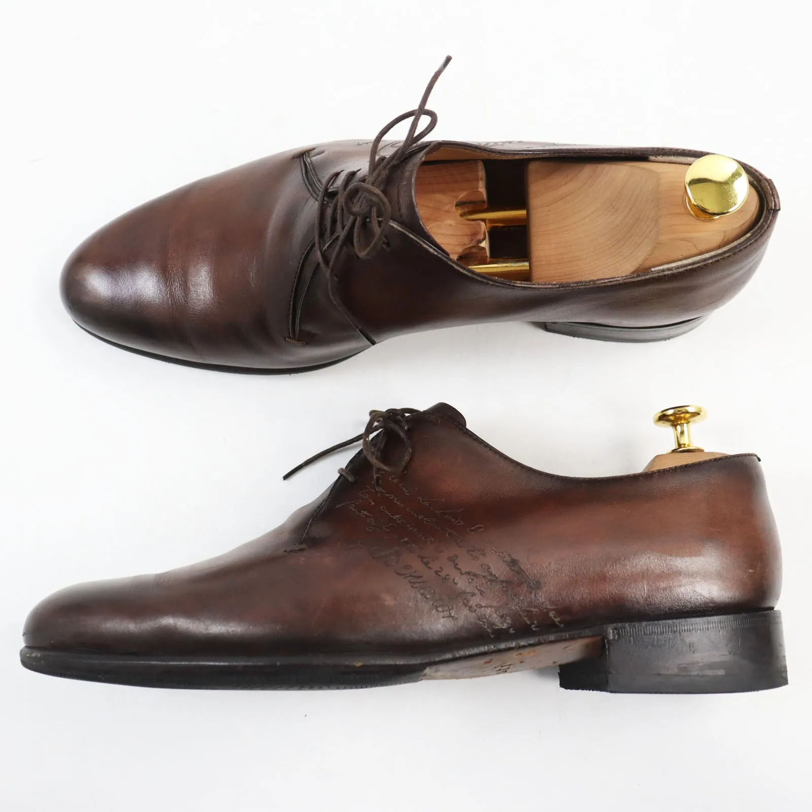 Berluti Leather Cursive Calligraphy Scritto Shoes