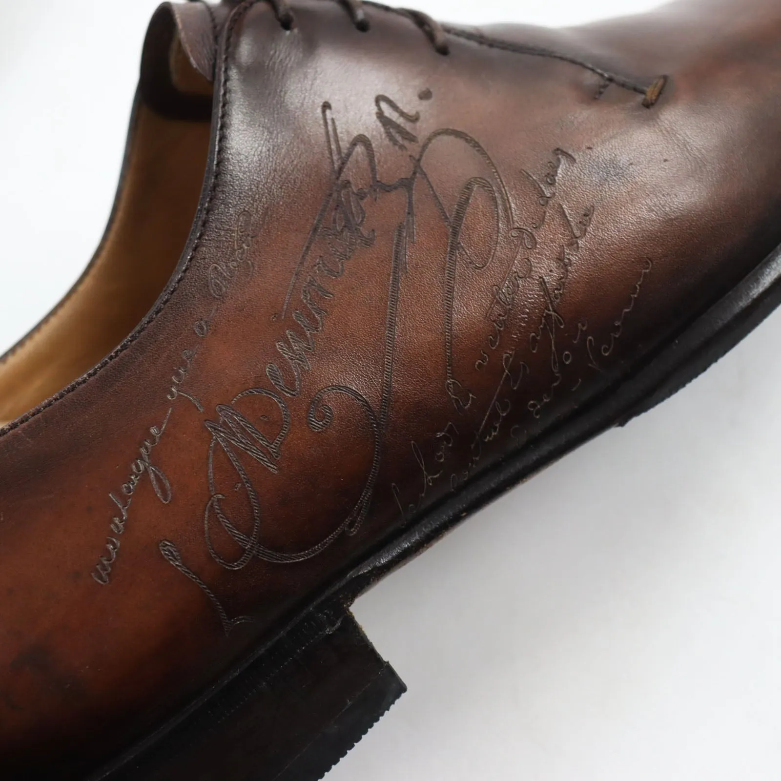 Berluti Leather Cursive Calligraphy Scritto Shoes