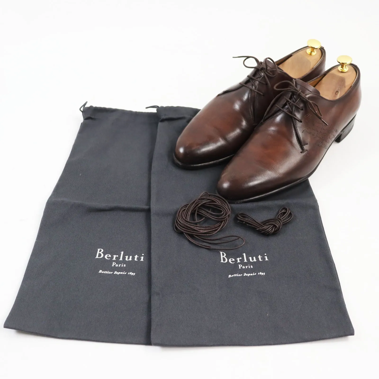 Berluti Leather Cursive Calligraphy Scritto Shoes