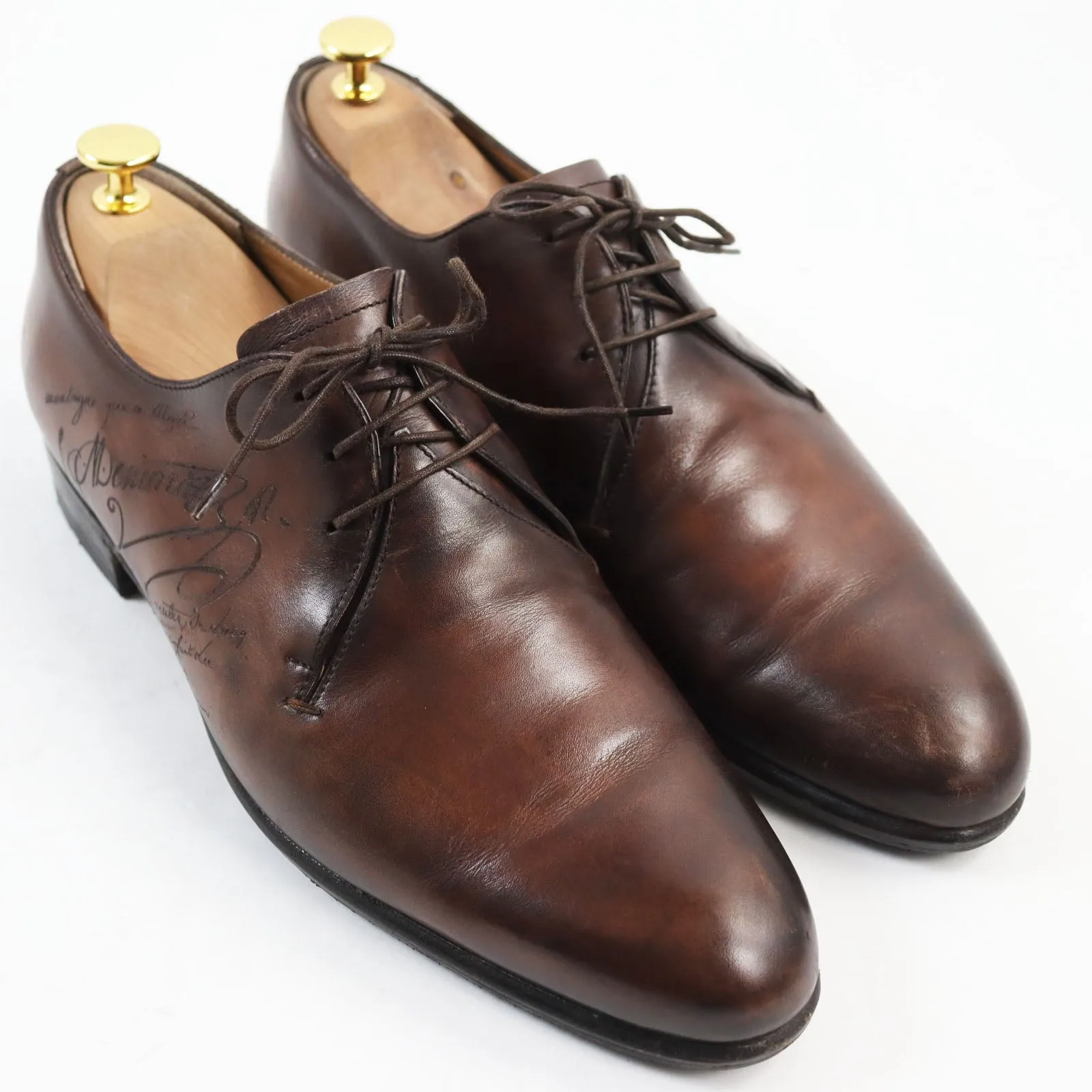 Berluti Leather Cursive Calligraphy Scritto Shoes