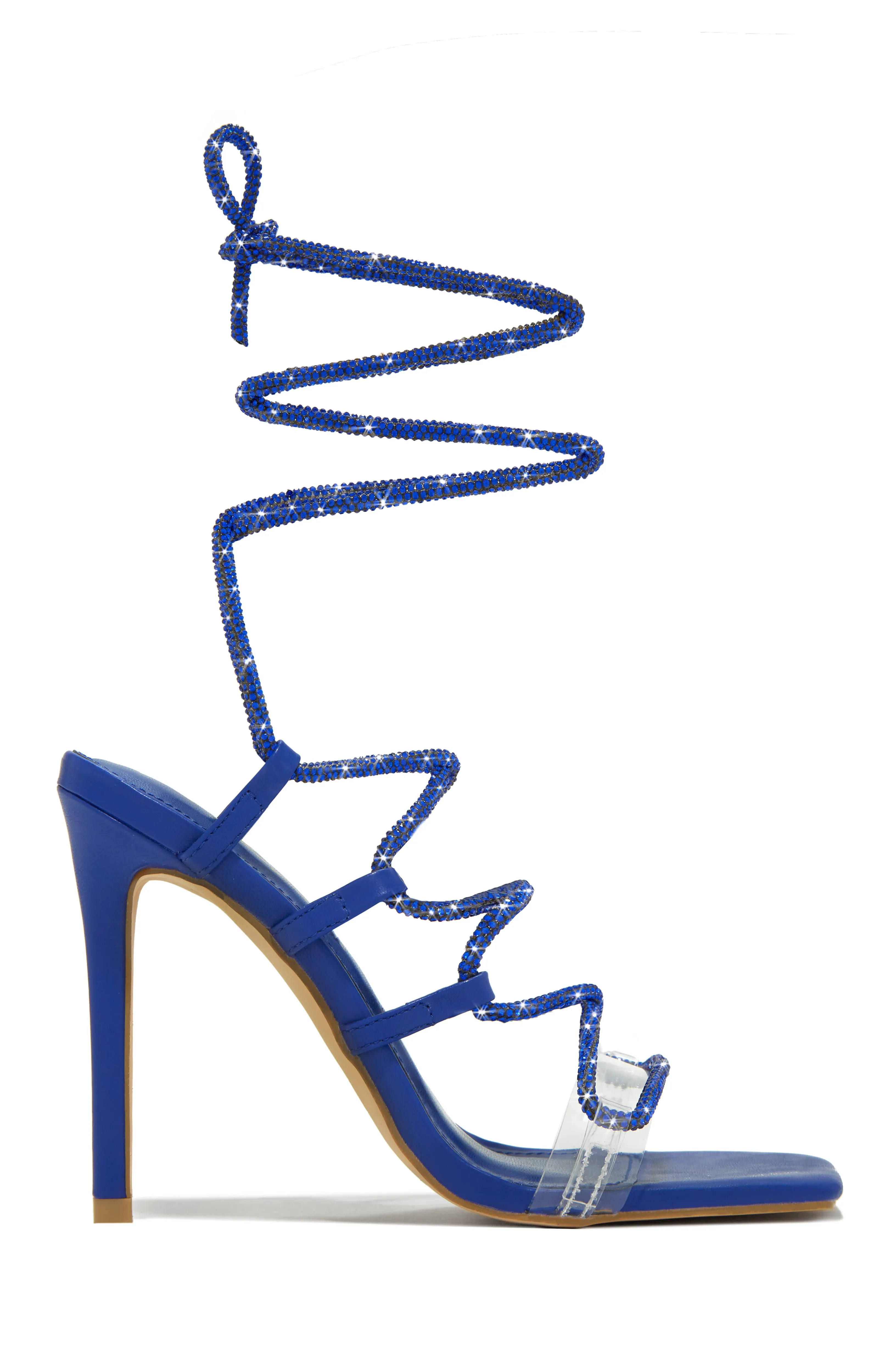 Birthday Wishes Embellished Lace Up Heels - Black