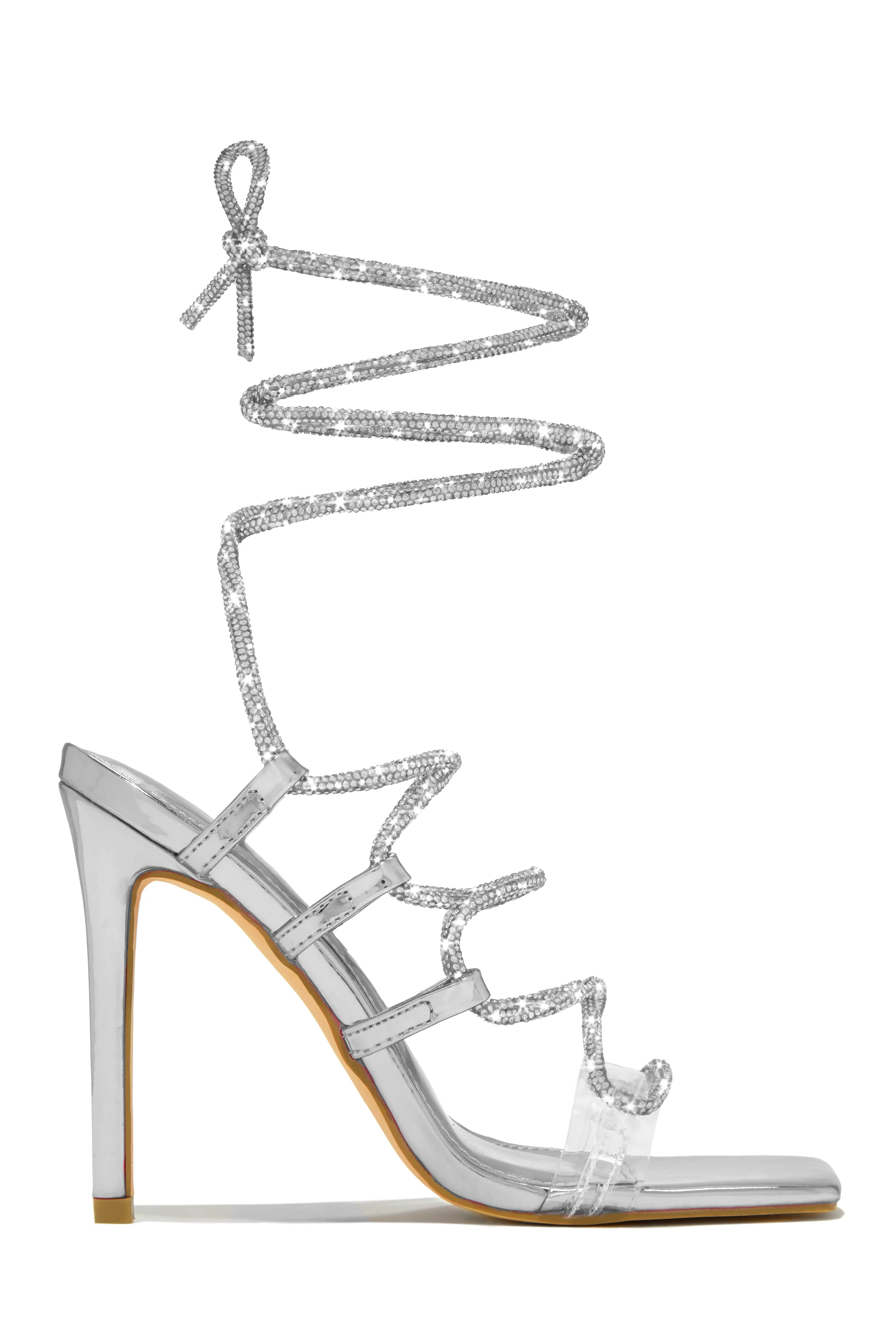 Birthday Wishes Embellished Lace Up Heels - Black