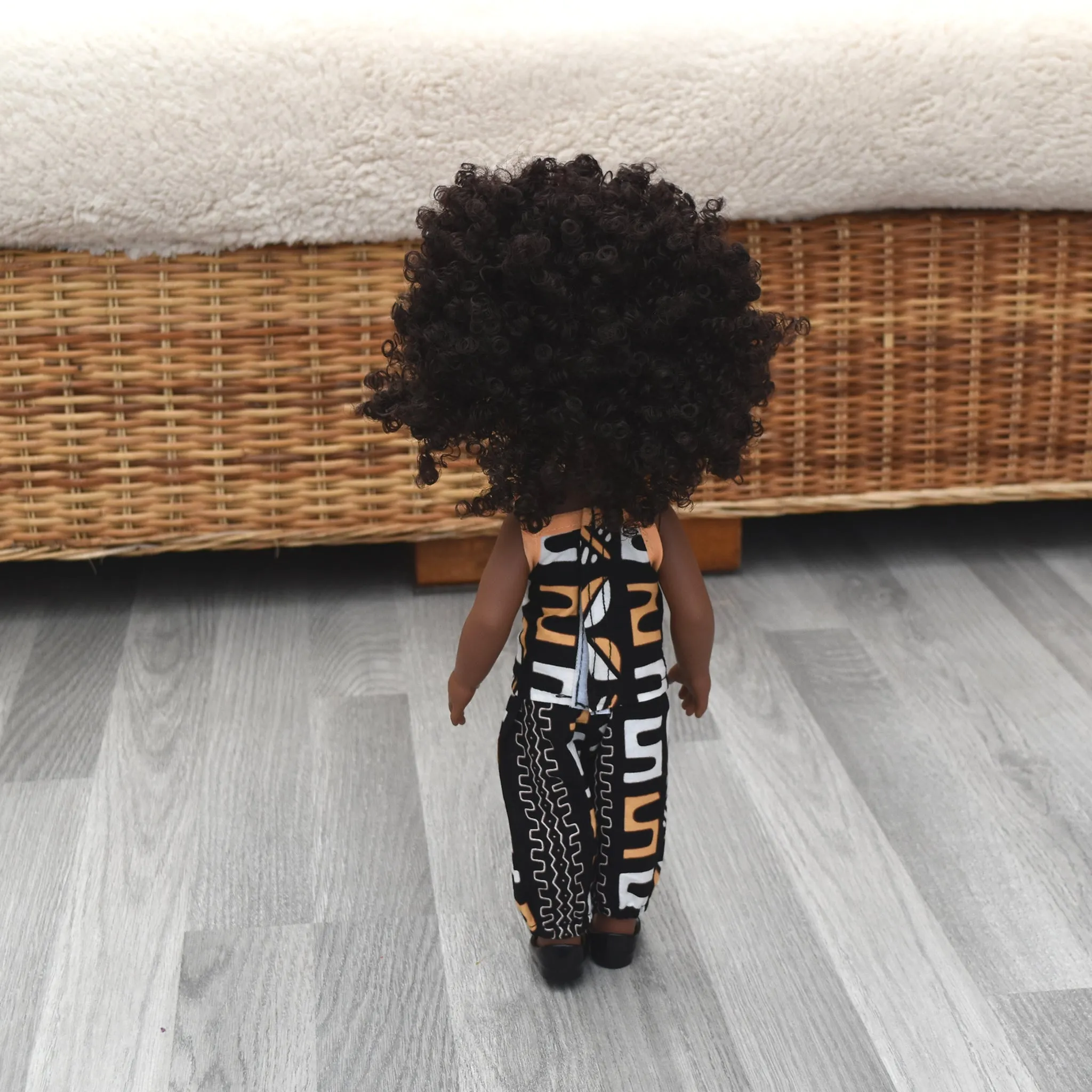 Black Doll - Afro Hair doll - Mix Race Doll - Afro Doll Ankara Doll Dress 10