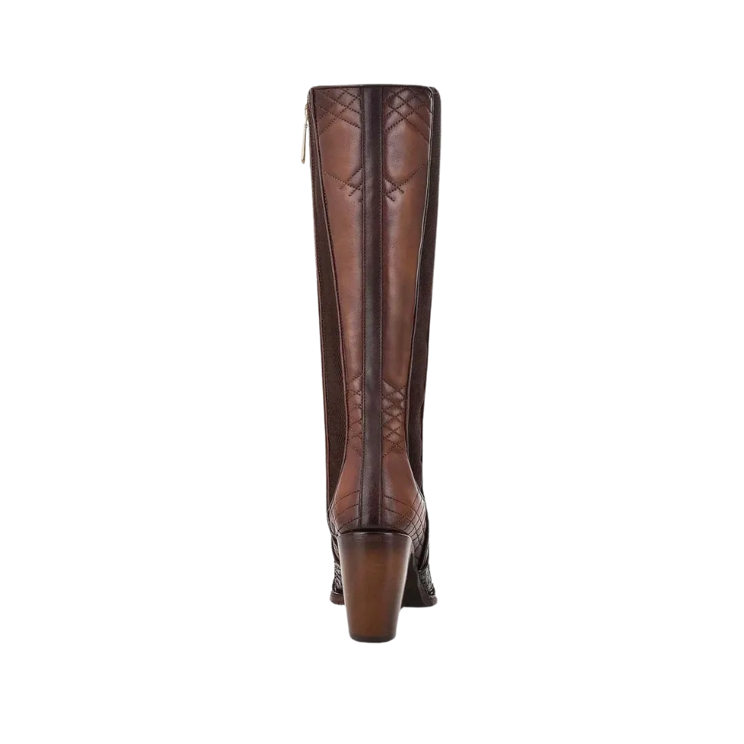 Cuadra Women's Python Brown Laser Engraved Boot