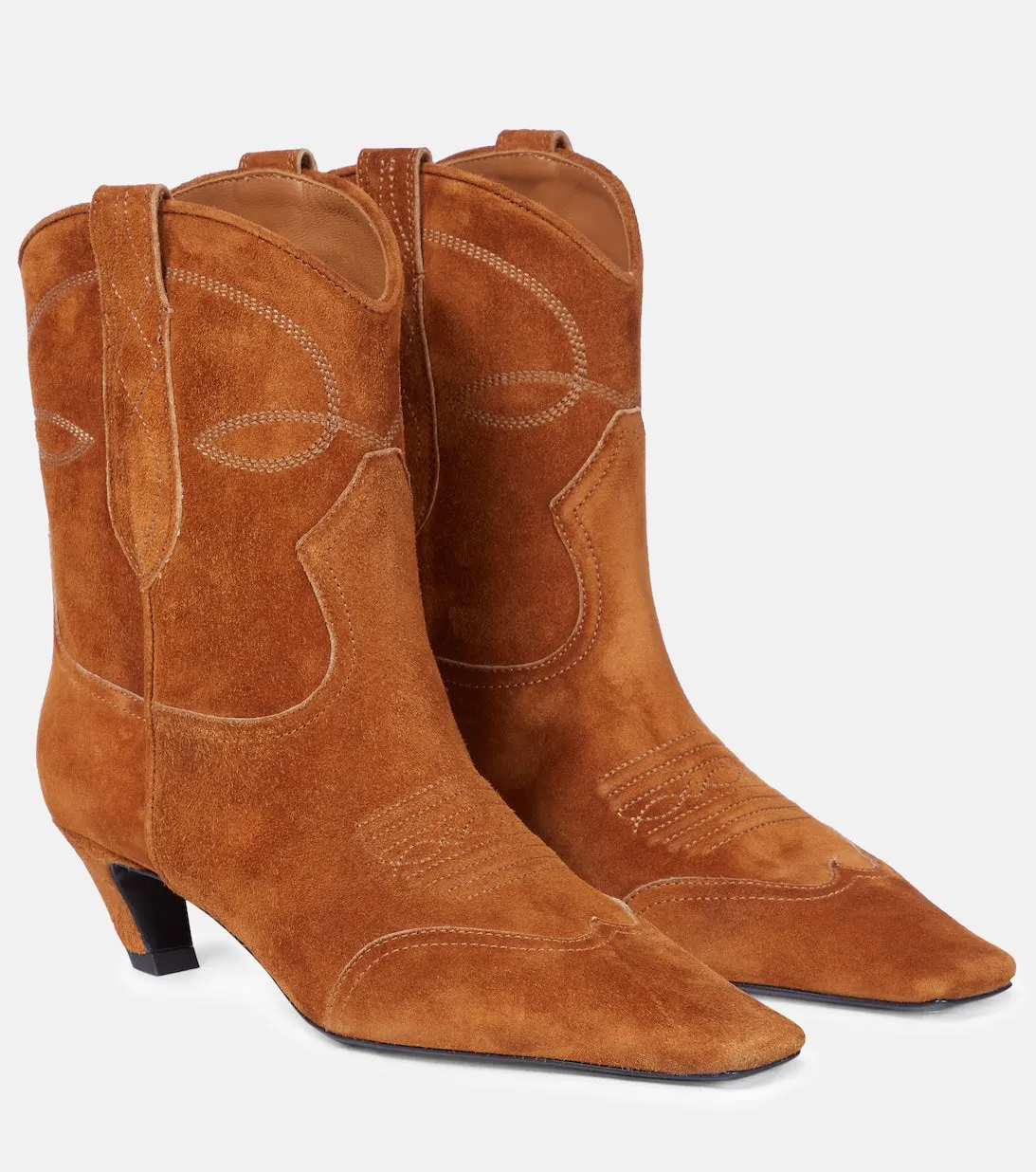 Dallas Khaite Suede Cowboy Boots, Brown