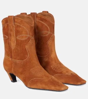 Dallas Khaite Suede Cowboy Boots, Brown