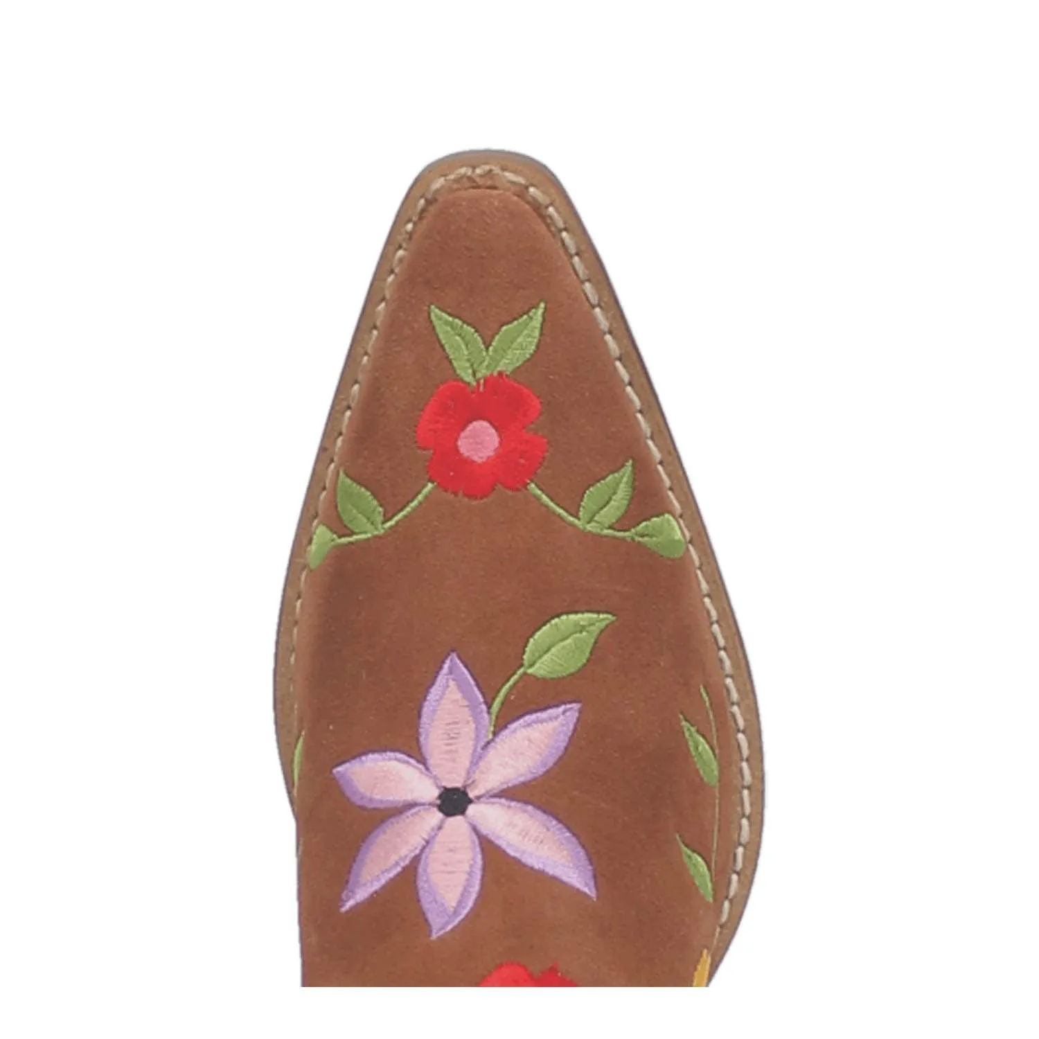 Womens Flower Power Brown Suede Cowboy Boots by Dingo - Stylish and Comfortable Western Footwear