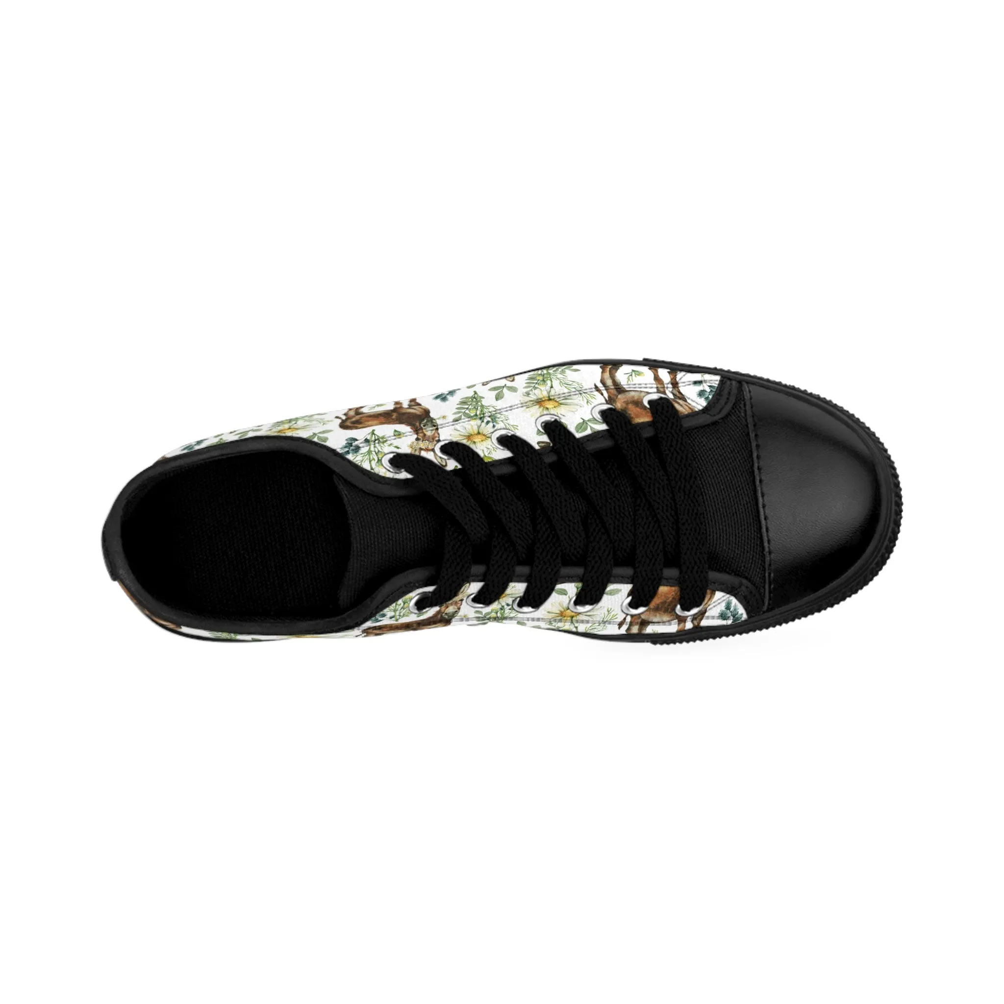 Donkey in Nature with Windmill Flower Women's Sneakers