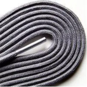 Fashion Thin Round Dress 1/8" Laces Custom Length with Tip - Gray (1 Pair Pack) Shoelaces