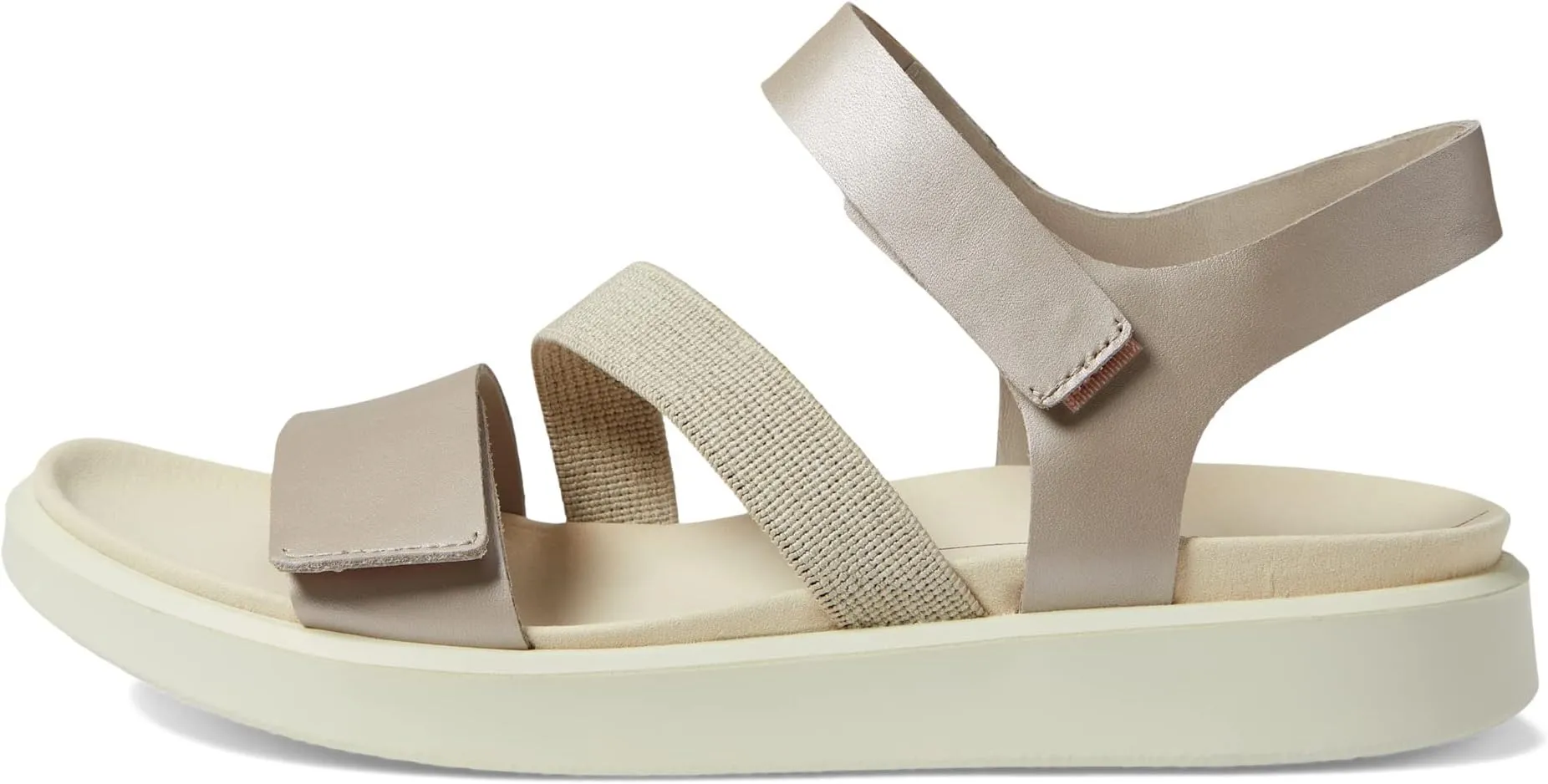Flowt 2 Band Sandal ECCO Flat Sandal in Gray Rose Metallic