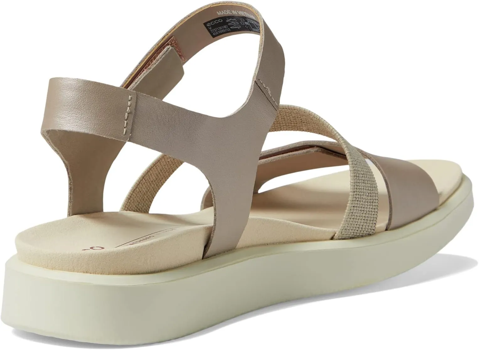 Flowt 2 Band Sandal ECCO Flat Sandal in Gray Rose Metallic