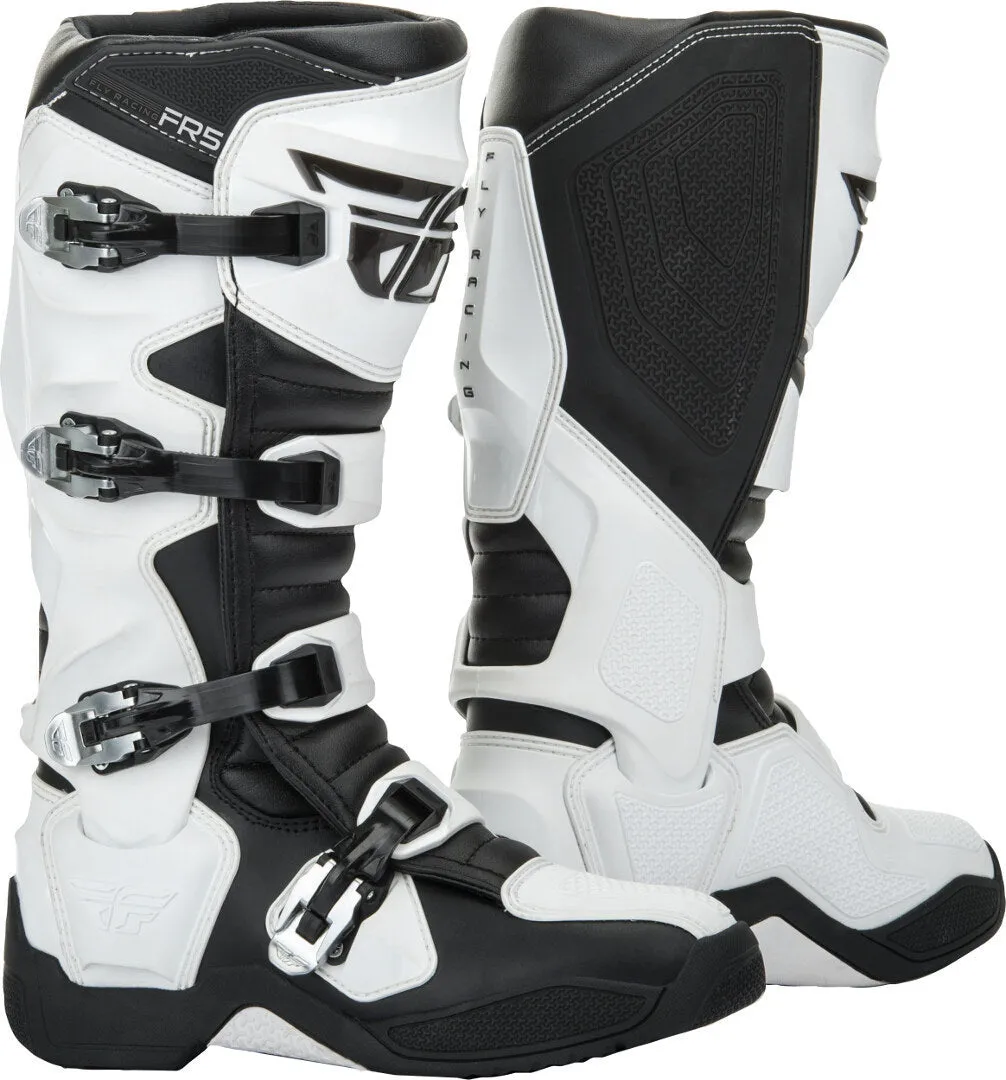 Fly Racing FR5 Motocross Boots, White/Black