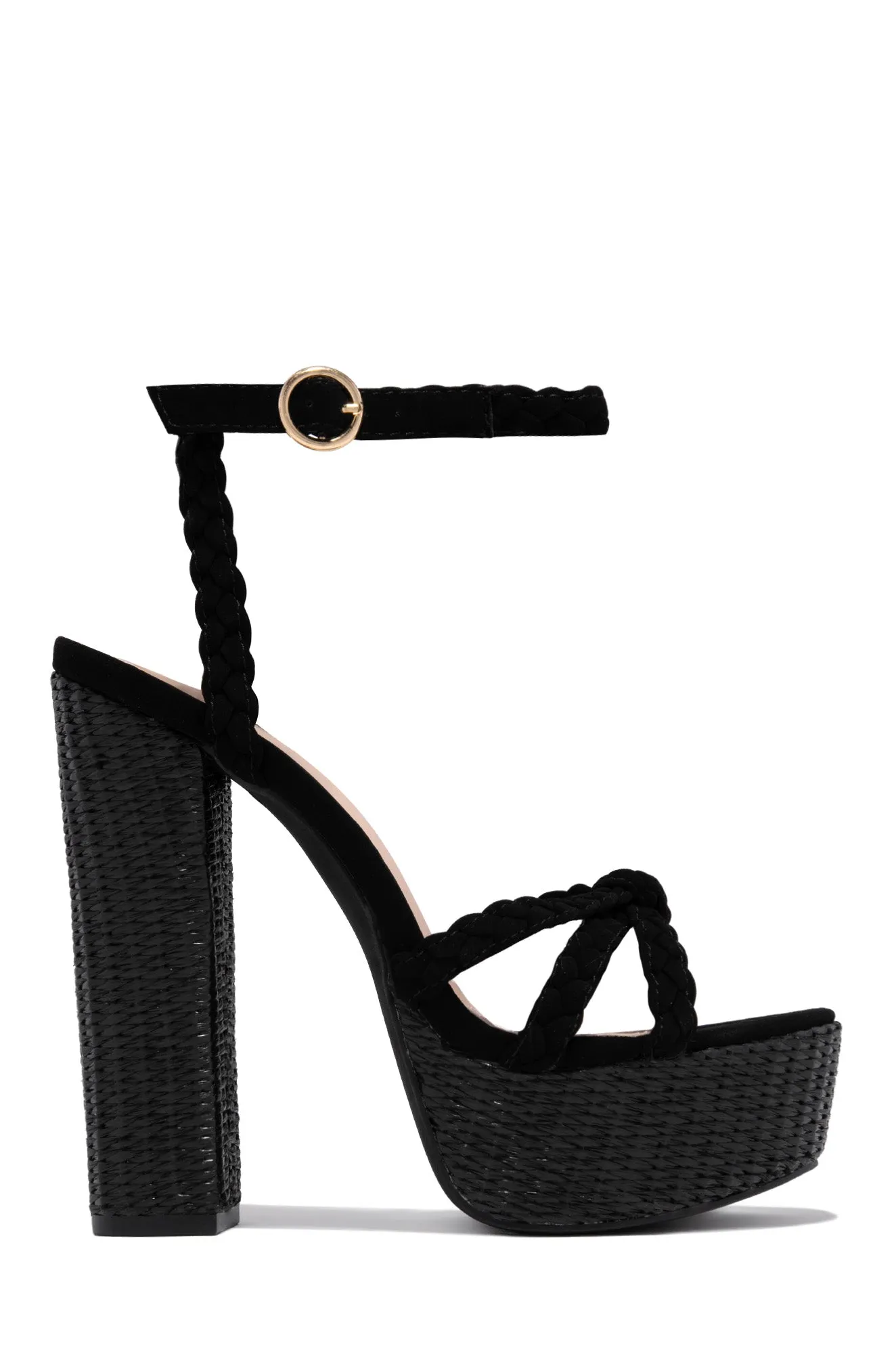 Hilda Platform Block High Heels - Yellow