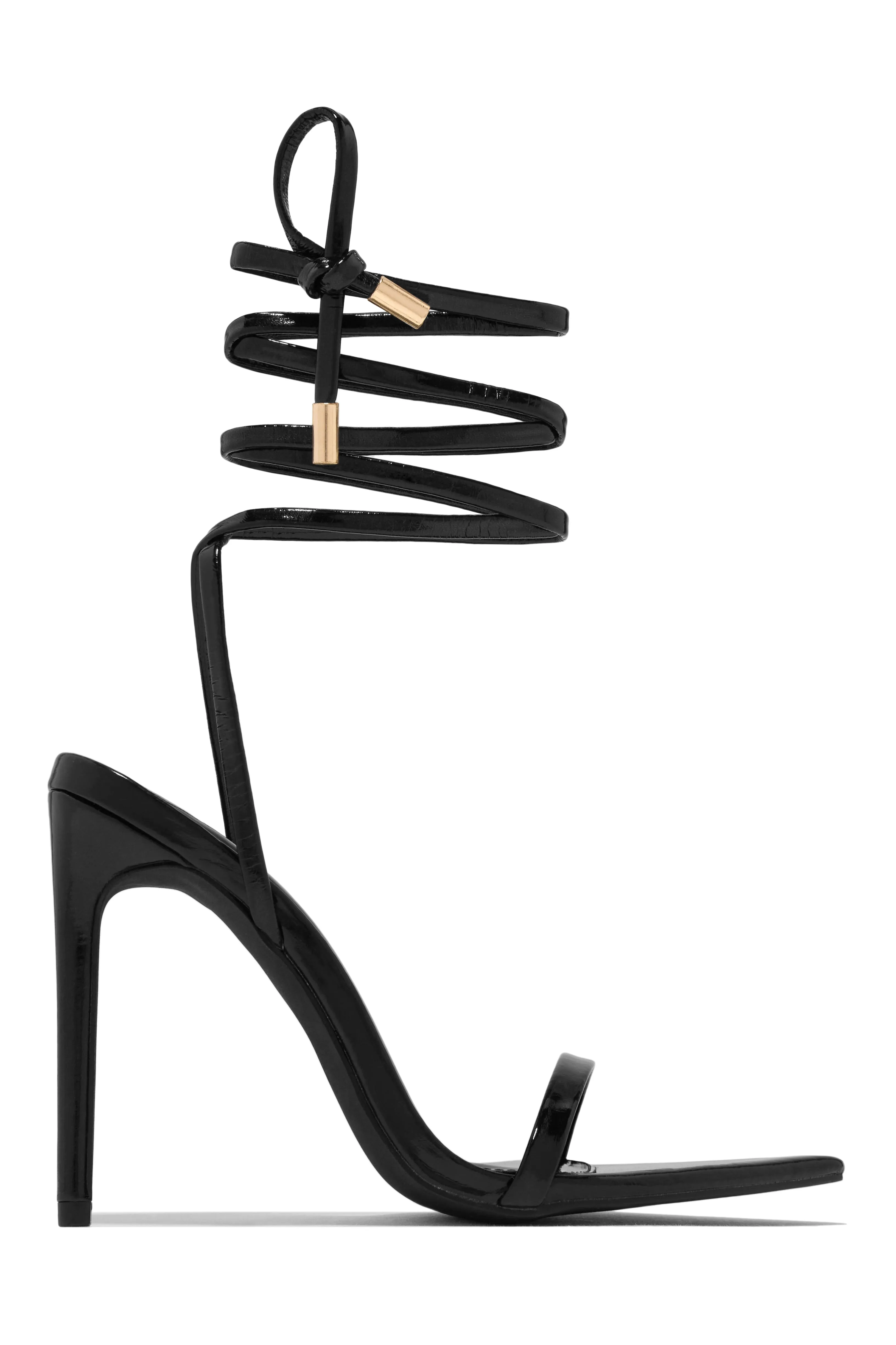 Into The Night Lace Up High Heels - White