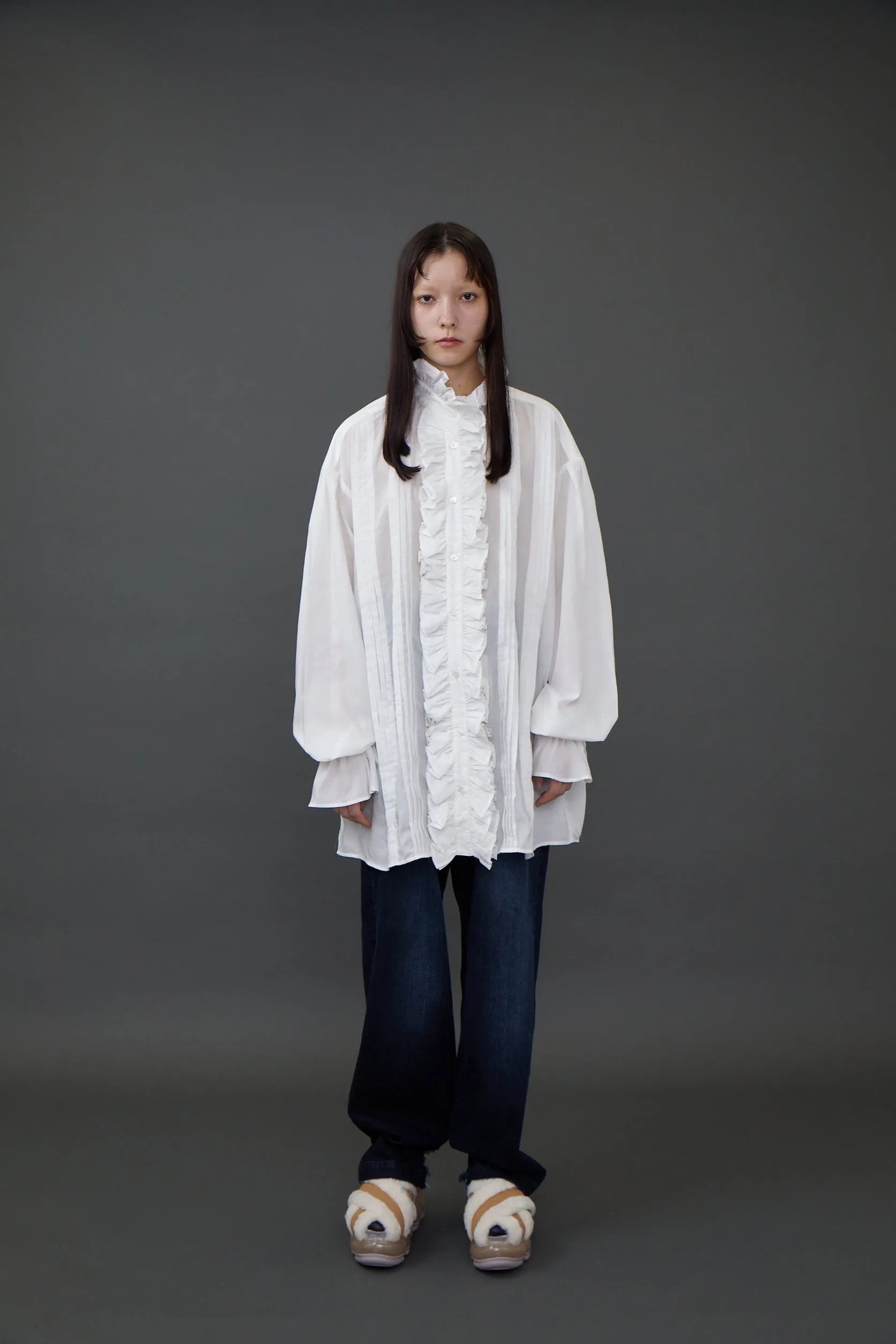 Little Flower Frill Blouse / White