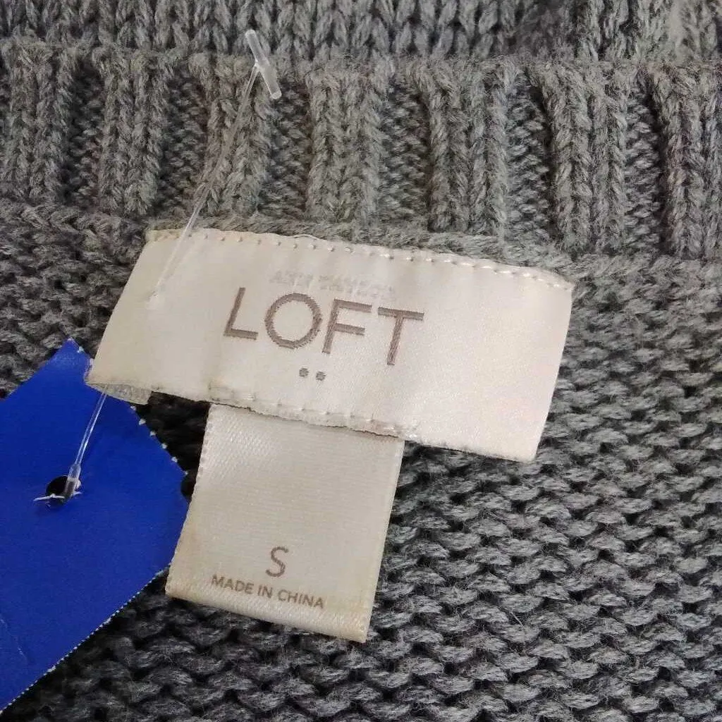 LOFT GRAY BLACK SWEATER SIZE SMALL TCC