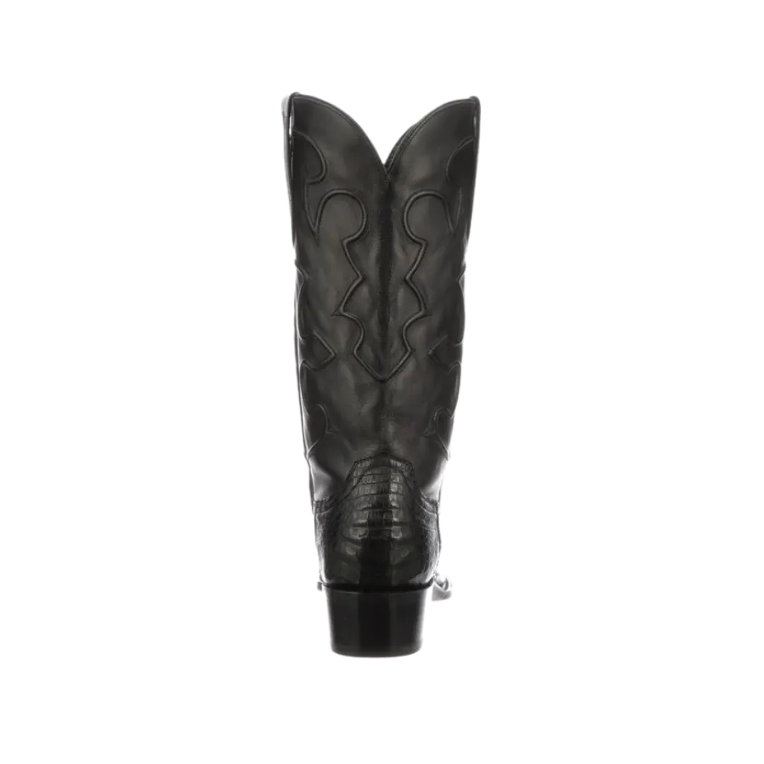 Lucchese Boot Men's  Black Crocodile Belly Round Toe Boot