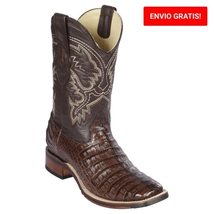 Men's Los Altos Caiman Belly Wide Square Toe Boots 82682