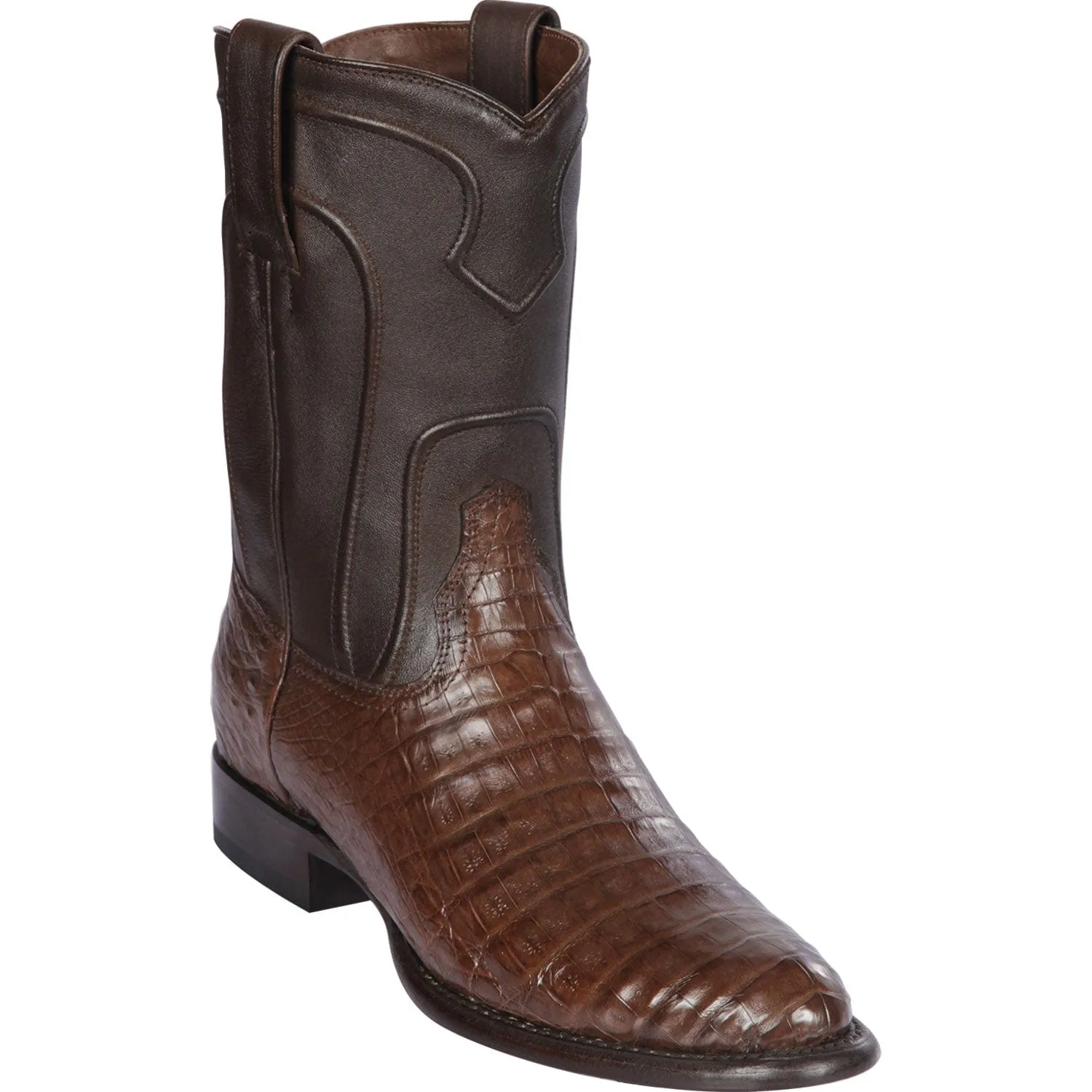 Men's Los Altos Original Caiman Belly Roper Toe Boots 6982