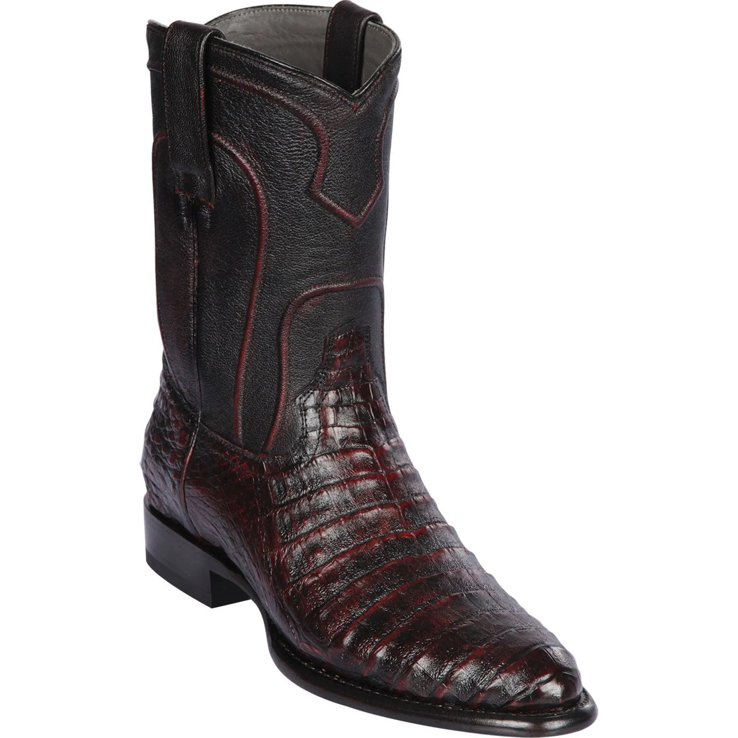 Men's Los Altos Original Caiman Belly Roper Toe Boots 6982