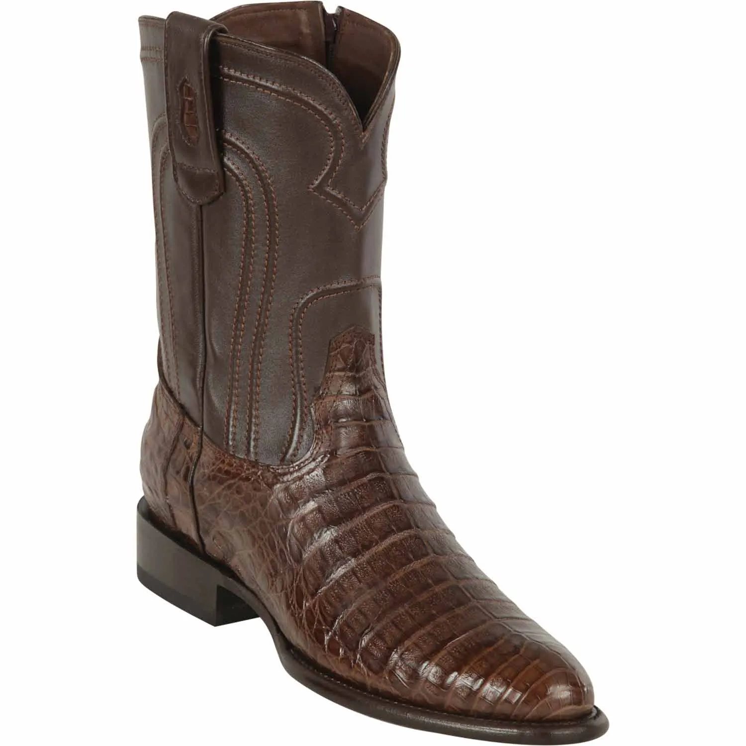 Men's Los Altos Original Caiman Belly Roper Toe Boots 69Z82
