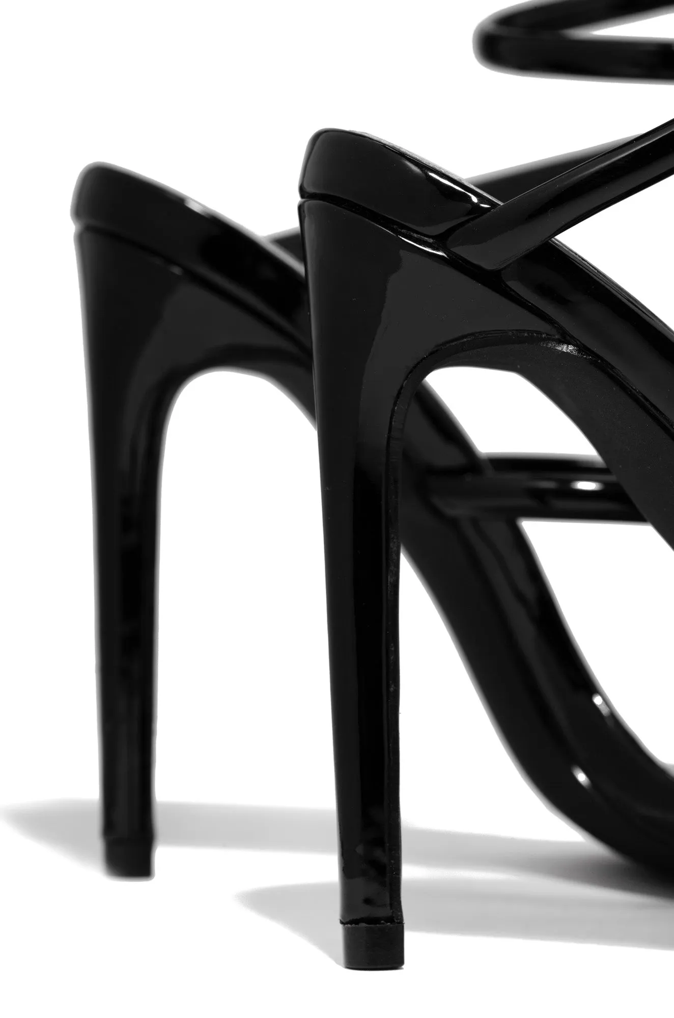 Nathalie Around The Ankle Coil High Heels - Black