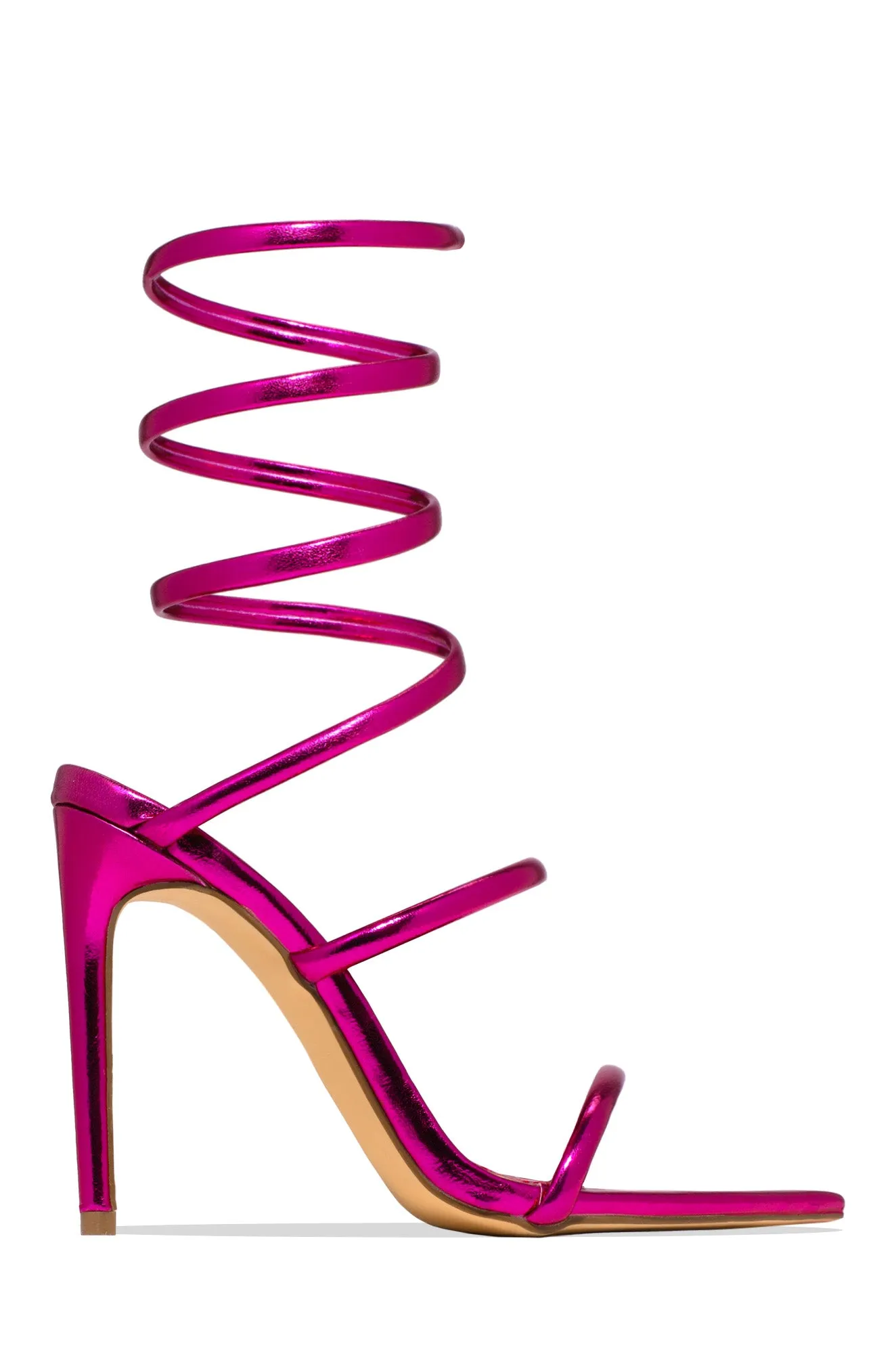 Nathalie Around The Ankle Coil High Heels - Black
