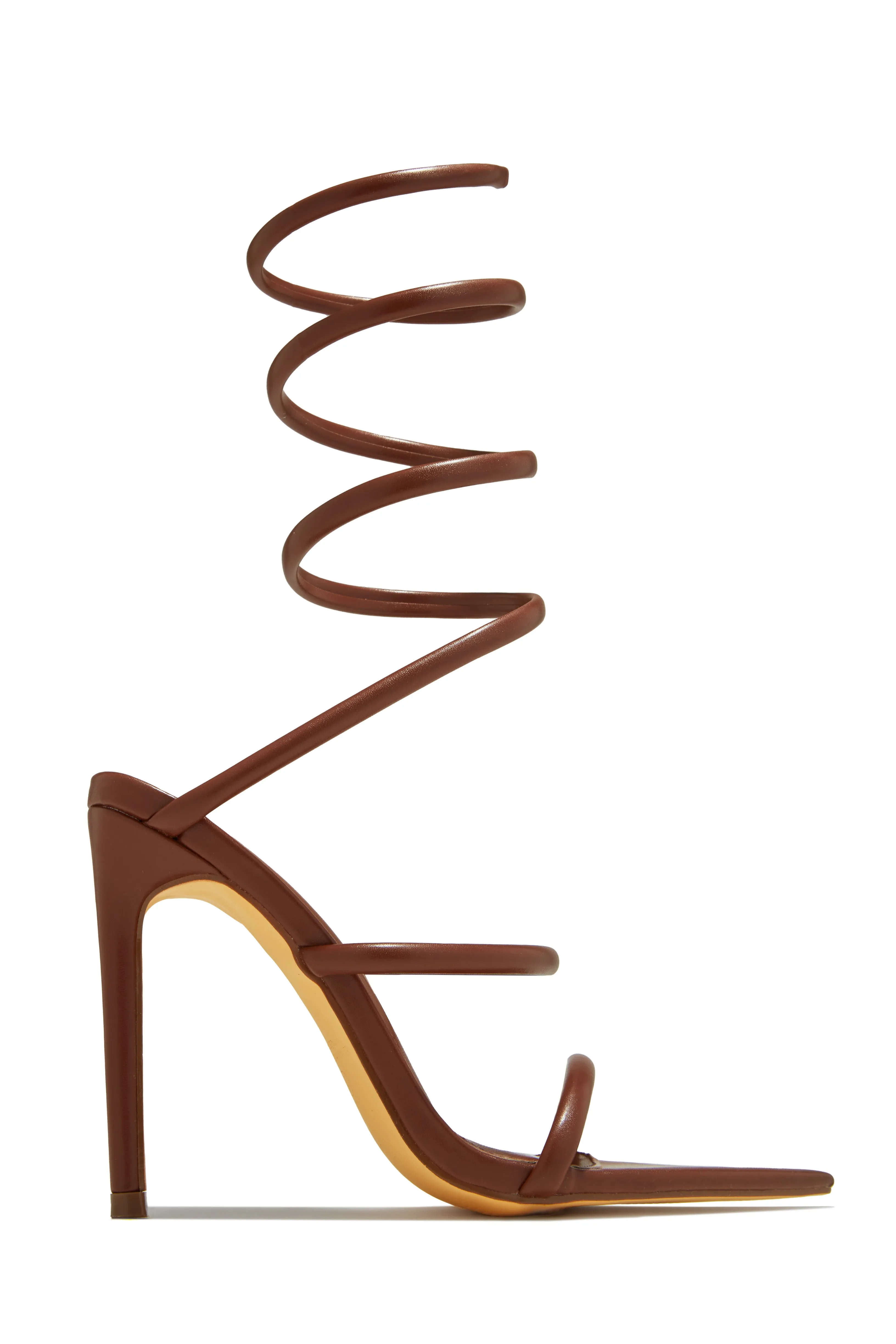 Nathalie Around The Ankle Coil High Heels - Black