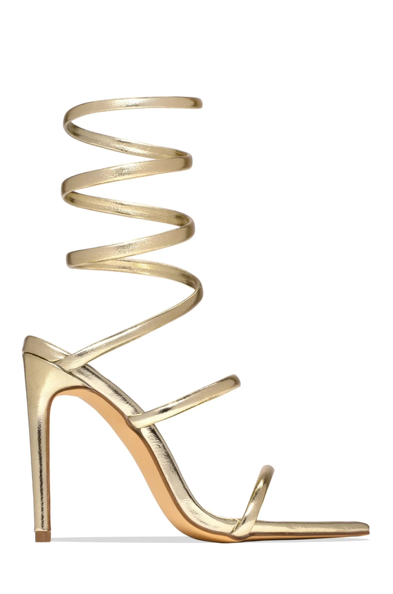 Nathalie Around The Ankle Coil High Heels - Black