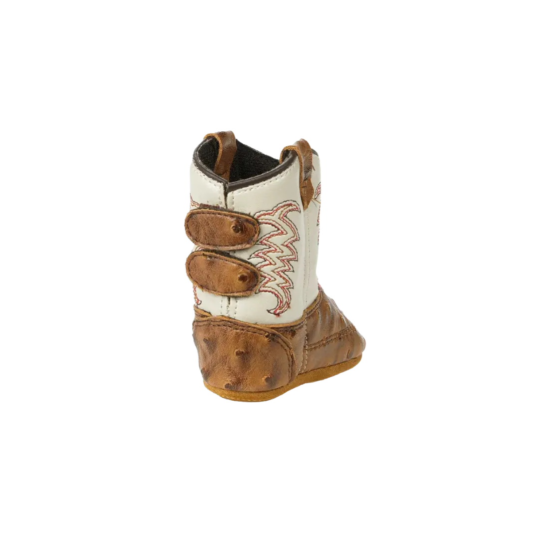 Old West Kid's Poppets Faux Leather Cowboy Brown Tan Boots