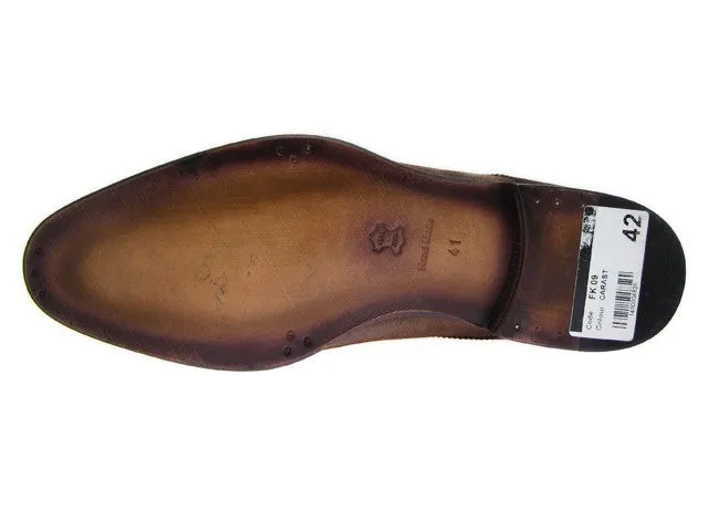 Paul Parkman Double Monkstrap Captoe Dress Shoe- Brown/ Beige Suede Upper And Leather Sole