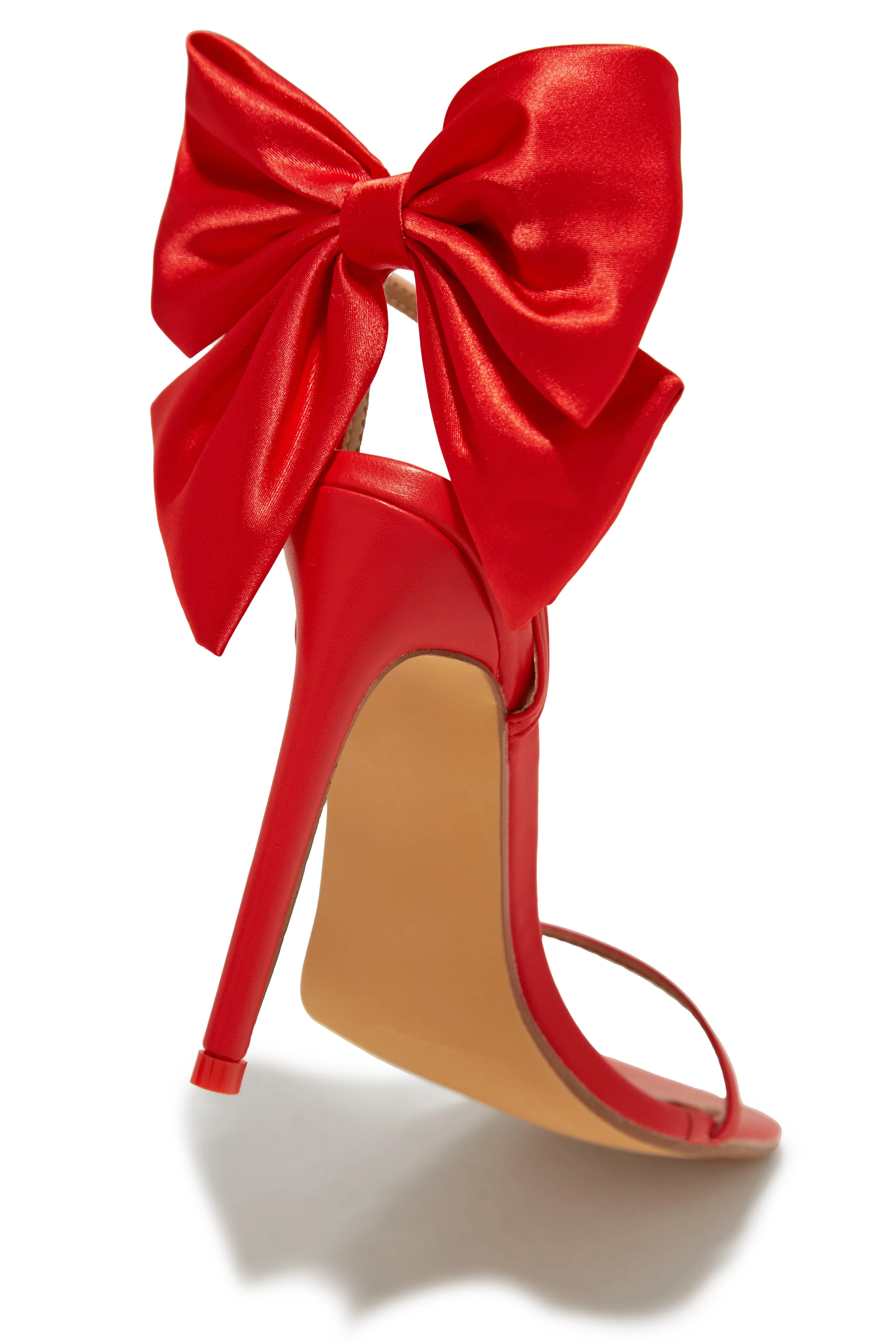 Pauline High Heels with Bow Detailing - Red