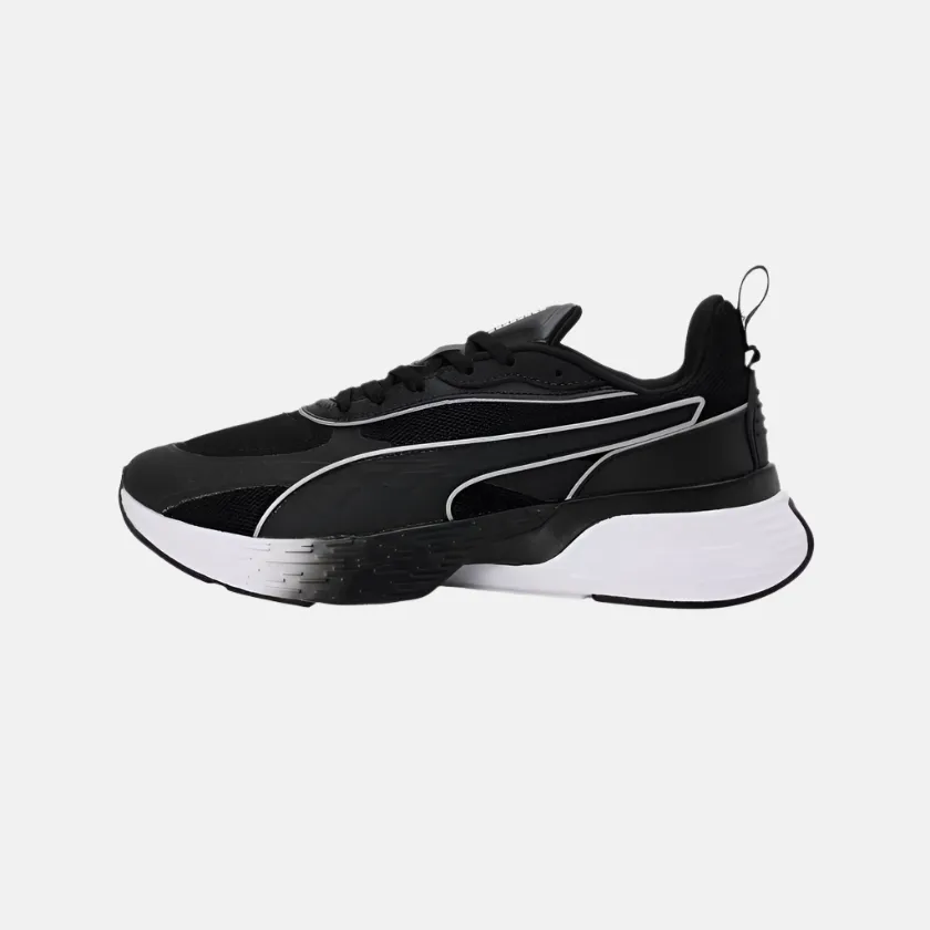 Puma Softride Sway Chase Unisex Running Shoes - Black/White/Flat Dark Gray