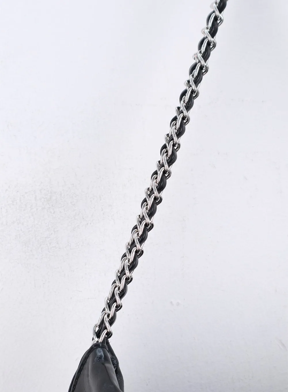 Ribbon Chain Faux Leather Shoulder Bag CN317