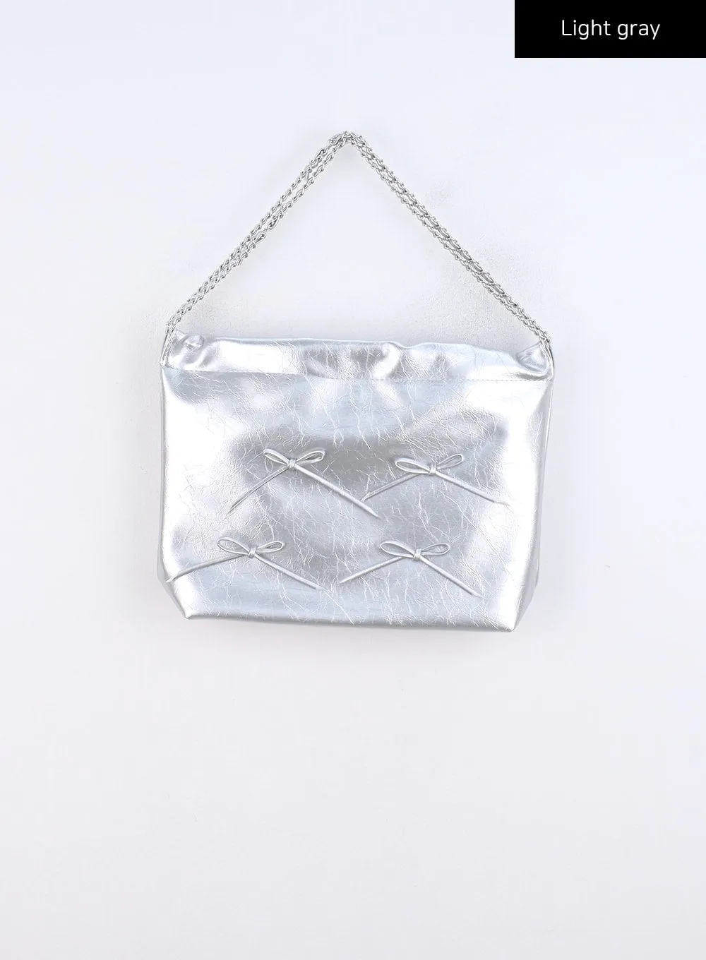 Ribbon Chain Faux Leather Shoulder Bag CN317