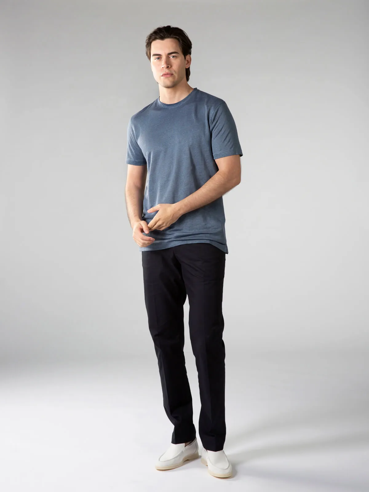 Steel Blue Linen T-shirt