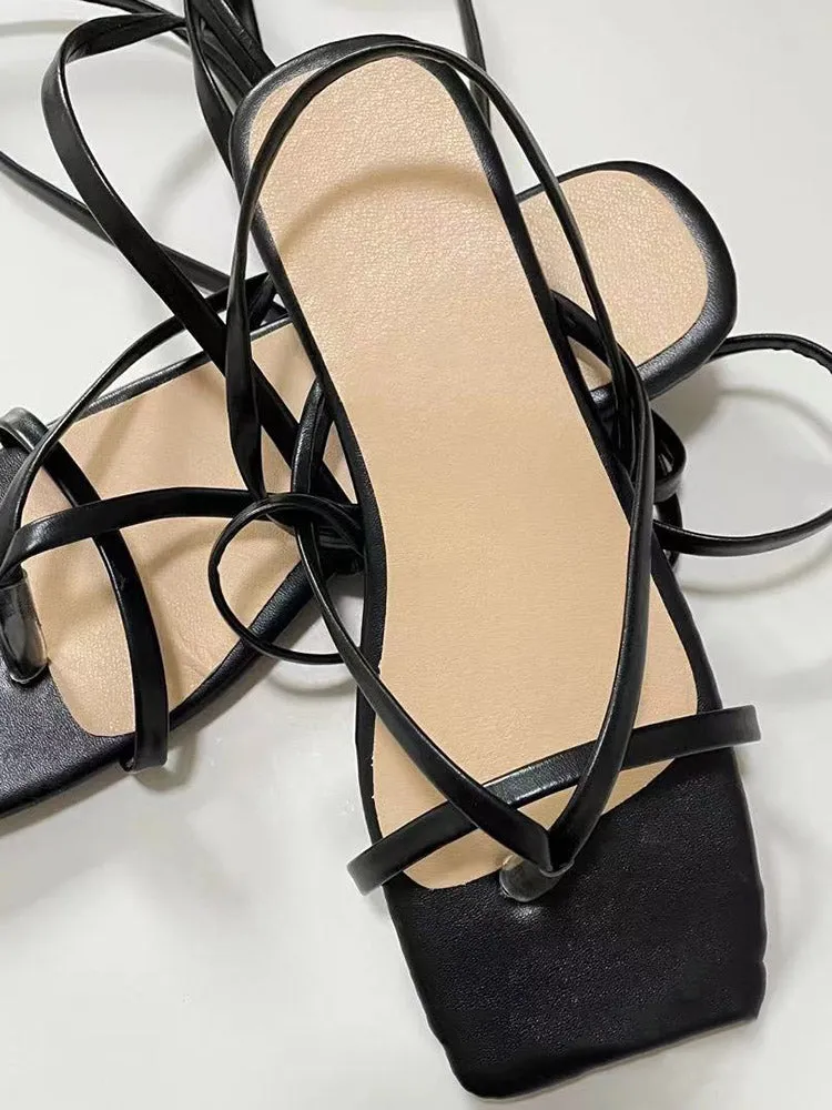 Toleet Cross Strapping Flat Sandals
