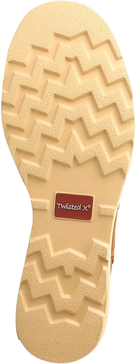 Twisted X Mens 4" Work Chelsea Wedge Sole Boot, Oiled Saddle, 9.5 M