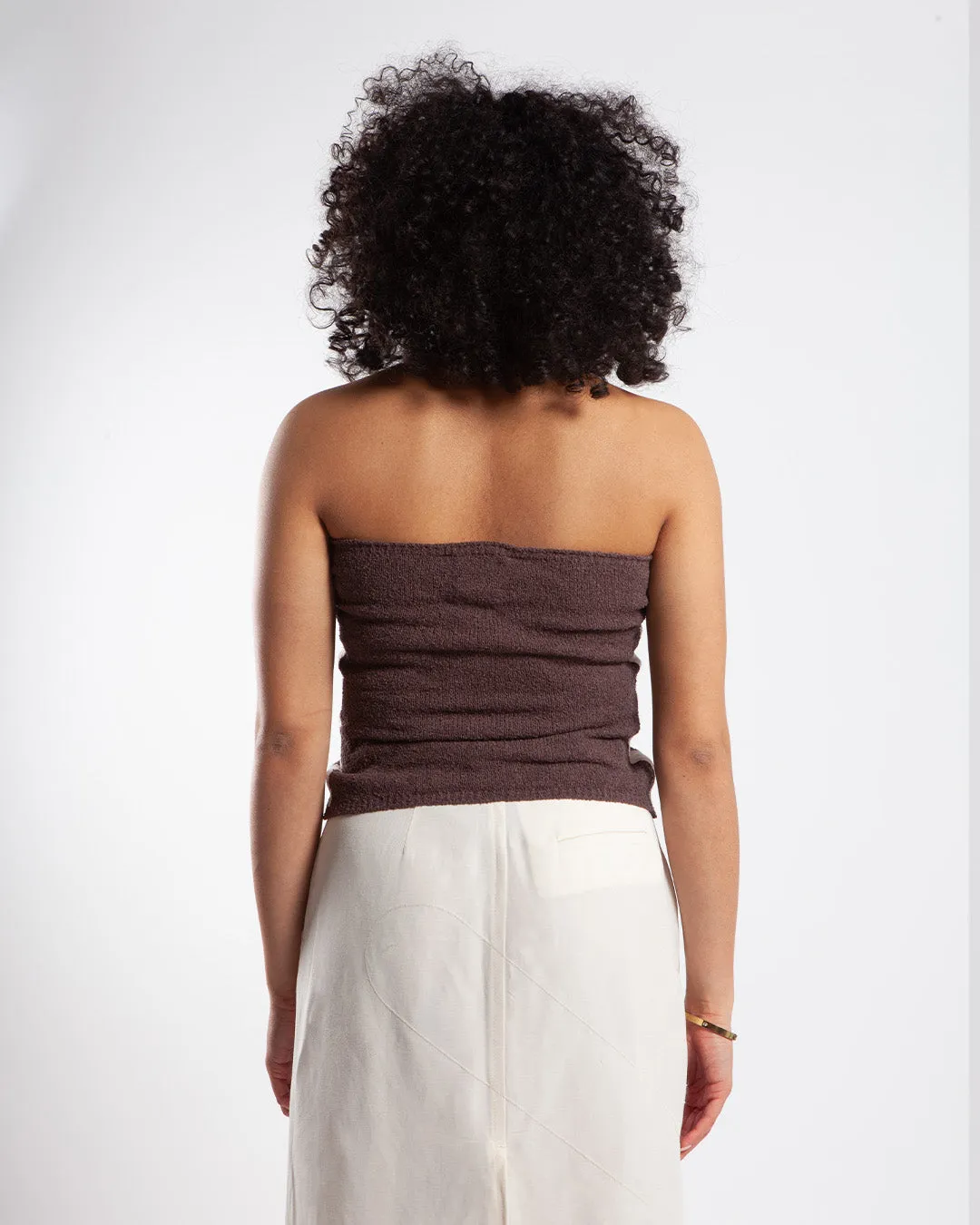 Stylish Woolrich x DC Brown Bandeau Knit Top for Women